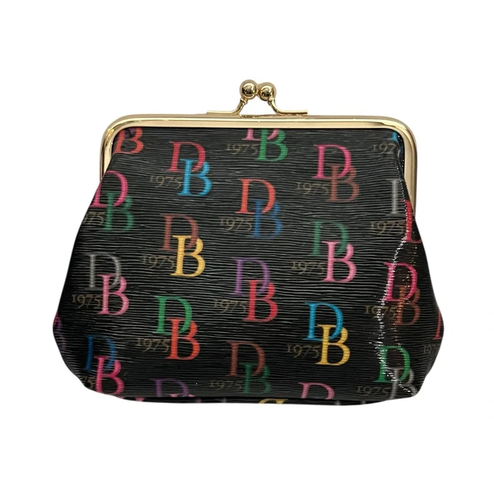 Dooney & Bourke Black with Multicolor Logo Clutch - Picture 2 of 11